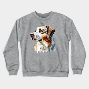 Border Collie Dog Watercolor Painting Crewneck Sweatshirt